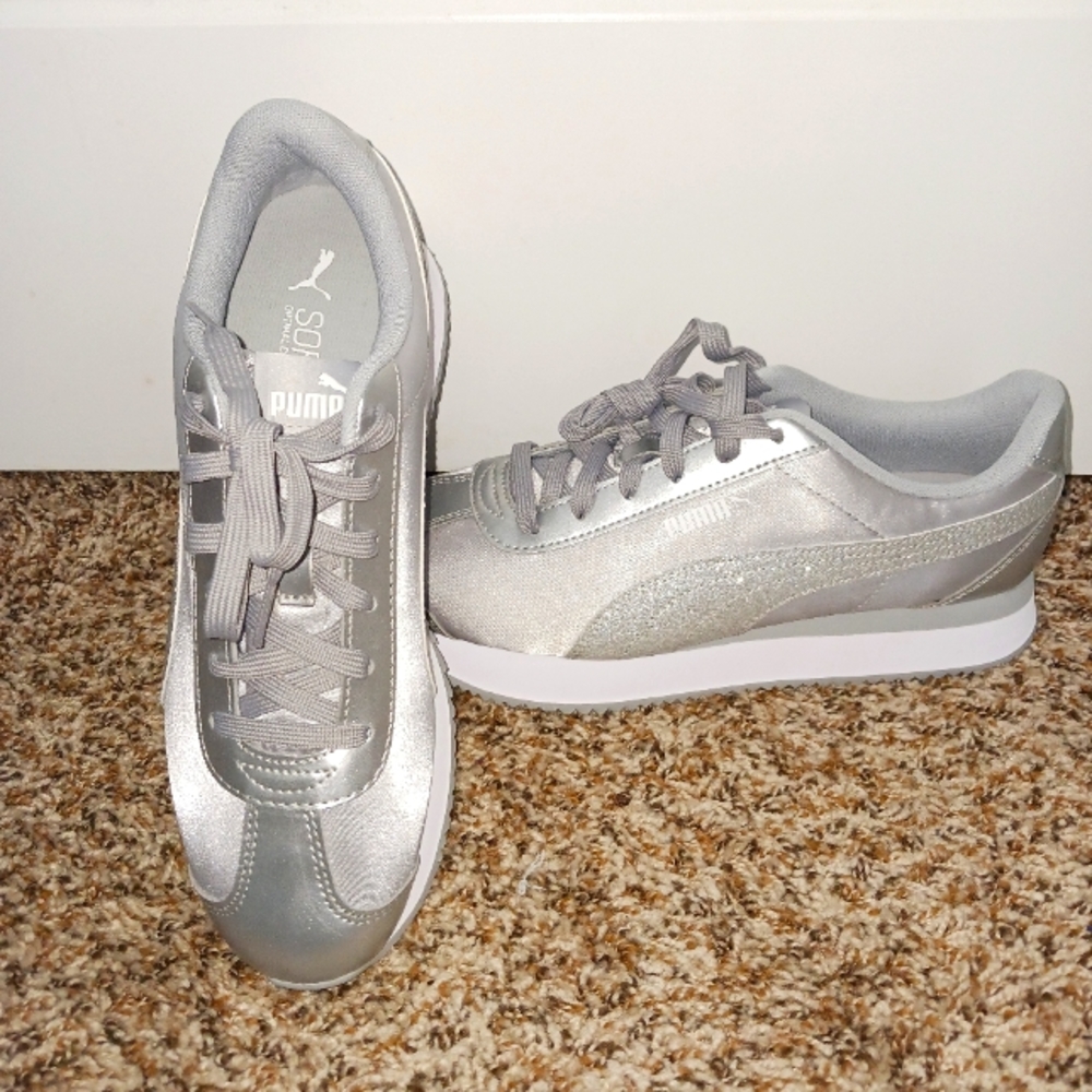 Brand New Puma Silver Sneakers